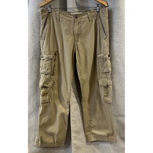 Urban Pipeline Mens Cargo Pants Size 34X30 Beige Canvas Baggy Skate‎ y2k Skater